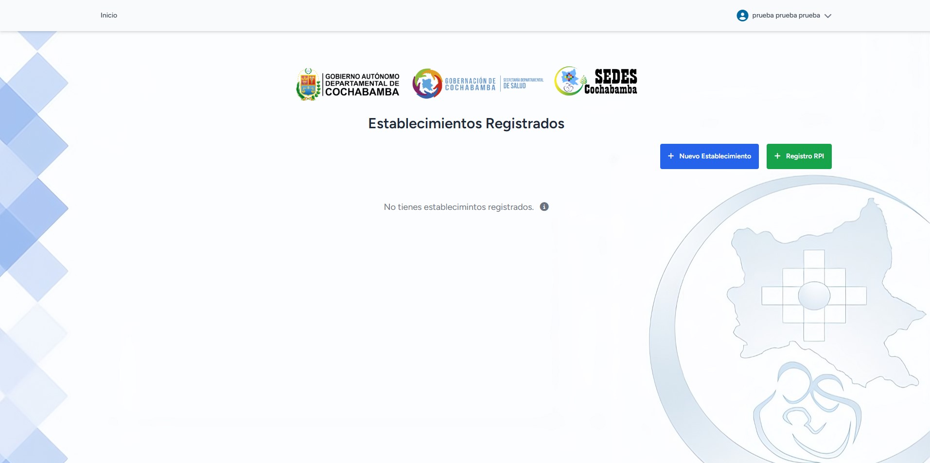 Pantalla de inicio de sesión